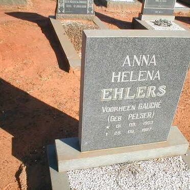 EHLERS Anna Helena voorheen GAUCHE nee PELSER 1903-1987