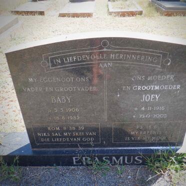 ERASMUS Baby 1906-1982 &amp; Joey 1916-2005