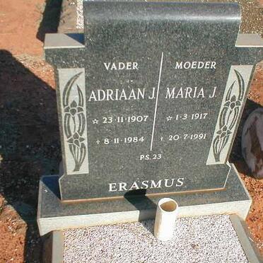 ERASMUS Adriaan J. 1907-1984 &amp; Maria J. 1917-1991