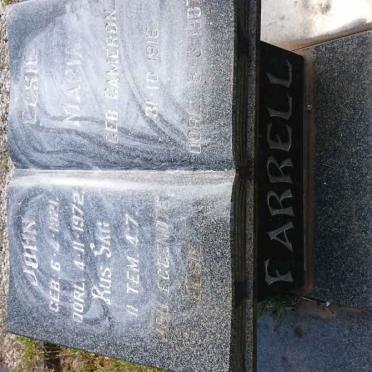 FARRELL John 1921-1972 &amp; Elsie Maria CAMERON 1916-1987