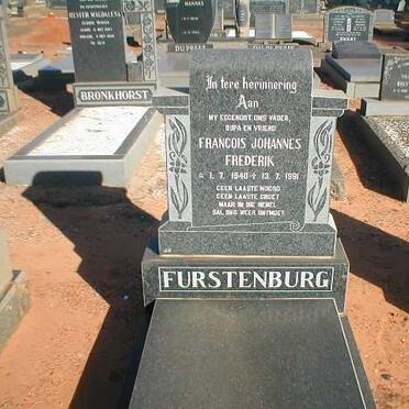 FURSTENBURG Francois Johannes Frederik 1940-1991