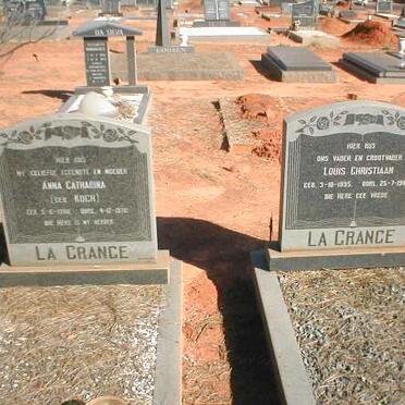 GRANGE  Louis Christiaan, la 1895-1983 &amp; Anna Catharina KOCH 1900-1976