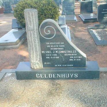 GELDENHUYS Wessel J.W. 1888-1958 &amp; Christina J.S. WOLHUTER 1904-1970