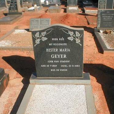 GEYER Hester Maria geb. VAN STADEN 1897-1983