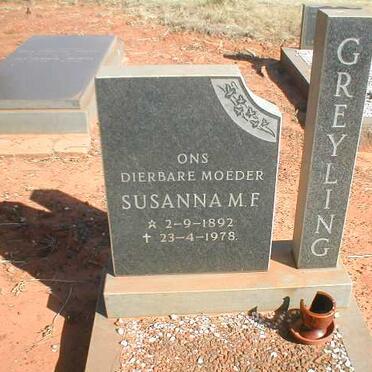 GREYLING Susanna M.F. 1892-1978