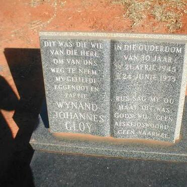 GLOY Wynand Johannes 1945-1975