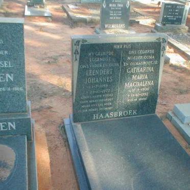 HAASBROEK Leendert Johannes 1899-1977 &amp; Catharina Helena Magdalena 1906-1992