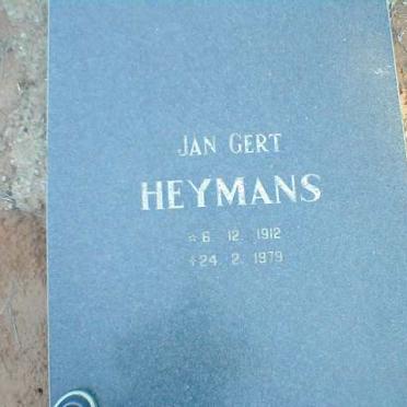 HEYMANS Jan Gert 1912-1979