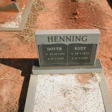 HENNING Rudy 1979-1985, Dottie 1952-1985