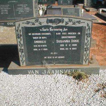 JAARSVELD Andries, van 1899-1969 &amp; Susanna Dirkie 1905-1983