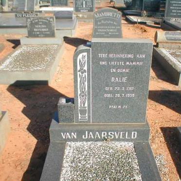 JAARSVELD Ralie, van 1912-1990