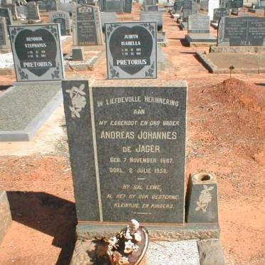 JAGER Andreas Johannes, de 1887-1959