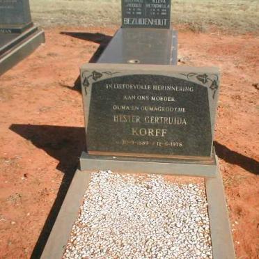 KORFF  Hester Gertruida 1889-1978