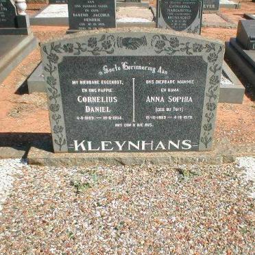 KLEYNHANS Cornelius Daniel 1889-1964 &amp; Anna Sophia DU TOIT 1889-1978