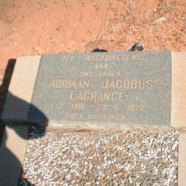 LAGRANGE Adriaan Jacobus 1916–1970
