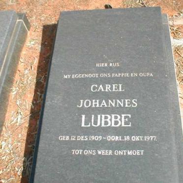 LUBBE Carel Johannes 1909-1977