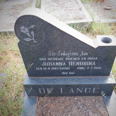 LANGE Johanna Hendrina, de nee WOOD 1903-1980