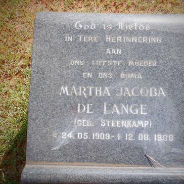 LANGE Martha Jacoba, de nee STEENKAMP 1909-1988