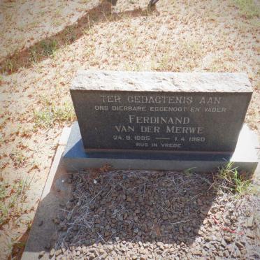 MERWE Ferdinand, van der 1895-1960