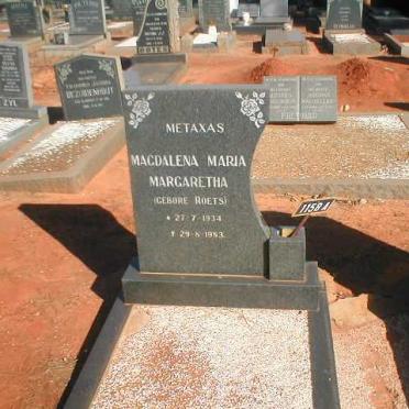 METAXAS Magdalena Maria Margaretha geb. ROETS 1934-1983