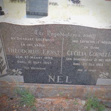 NEL Theodorus Ernst 1888-1957 &amp; Cecila Cornelia SCHOONRAAD 1893-1963