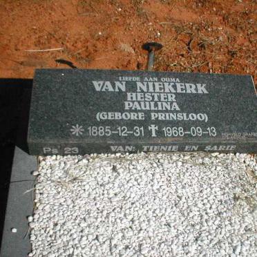 NIEKERK Hester Paulina, van geb. PRINSLOO 1885-1968