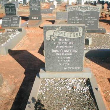 PIETERSE Dirk Cornelius geb. BLIGNAUT 1919-1961