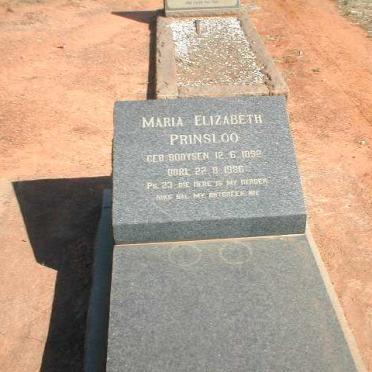 PRINSLOO Maria Elizabeth nee BOOYSEN 1892-1986