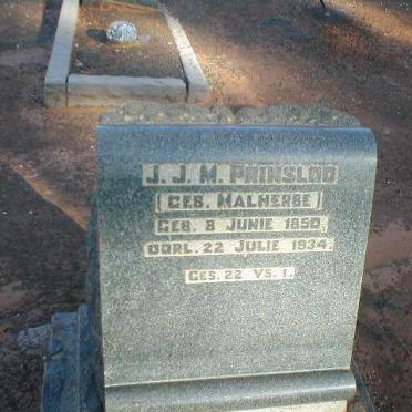 PRINSLOO J.J.M. nee MALHERBE 1850-1934