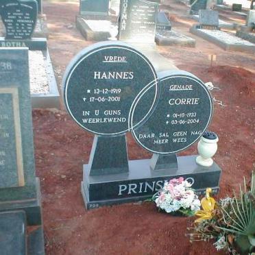 PRINSLOO Hannes 1919-2001 &amp; Corrie 1923-2004
