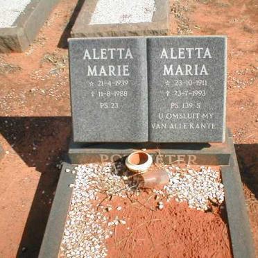 POTGIETER Aletta Marie 1939-1988 :: POTGIETER Aletta Maria 1911-1993