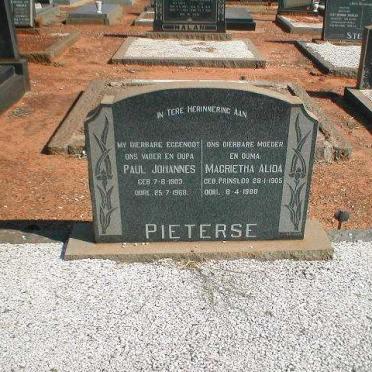 PIETERSE Paul Johannes 1903-1968 &amp; Magrietha Alida PRINSLOO 1905-1988