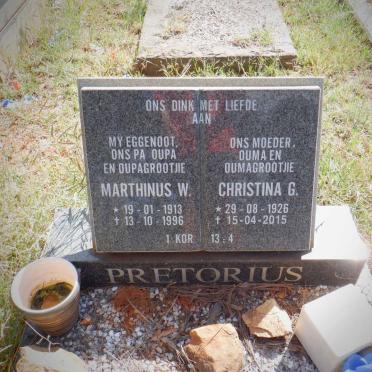 PRETORIUS Marthinus W. 1913-1996 &amp; Christina G. 1926-2015