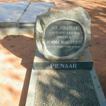 PIENAAR Jan Jonathan 1905-1974 &amp; Jemima Marguerite 1903-1992