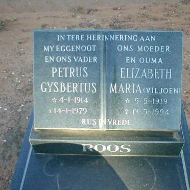 ROOS Petrus Gysbertus 1914-1979 &amp; Elizabeth Maria VILJOEN  1919-1994
