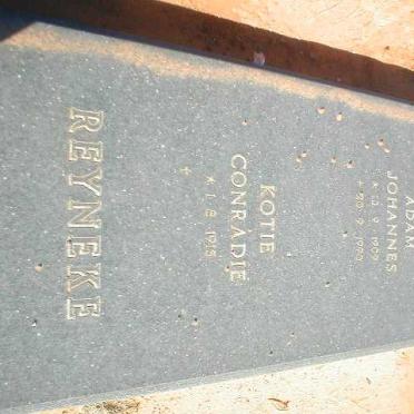 REYNEKE Adam Johannes 1909-1990 &amp; Kotie CONRADIE 1915-