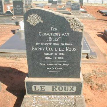 ROUX Barry Cecil, le 1935-1959