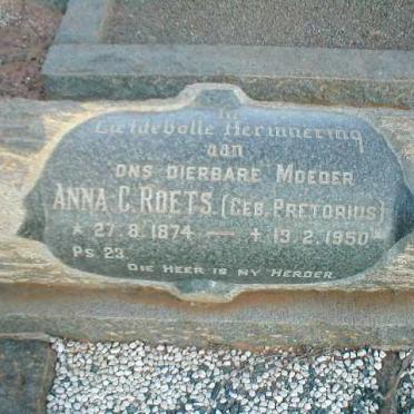 ROETS Anna C. nee PRETORIUS 1874-1950