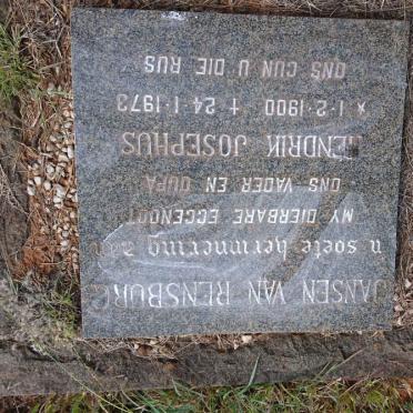 RENSBURG Hendrik Josephus, Jansen van 1900-1973