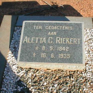 RIEKERT Aletta G. 1842-1935