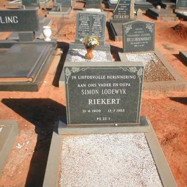 RIEKERT Simon Lodewyk 1909-1983