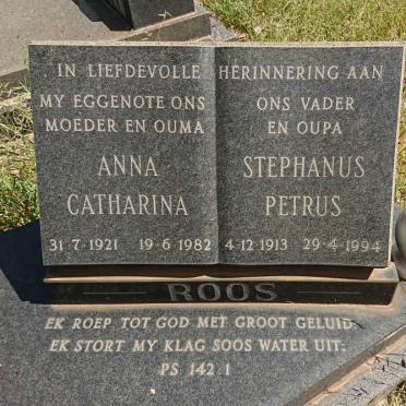 ROOS Stephanus Petrus 1913-1994 &amp; Anna Catharina 1921-1982