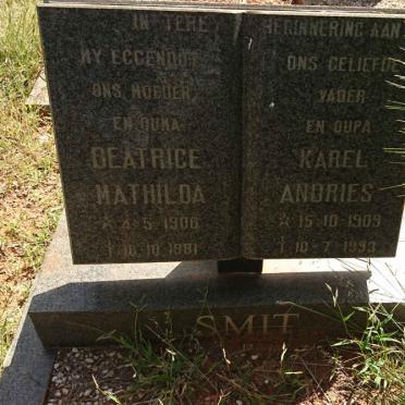 SMIT Karel Andries 1909-1993 &amp; Beatrice Mathilda 1906-1981