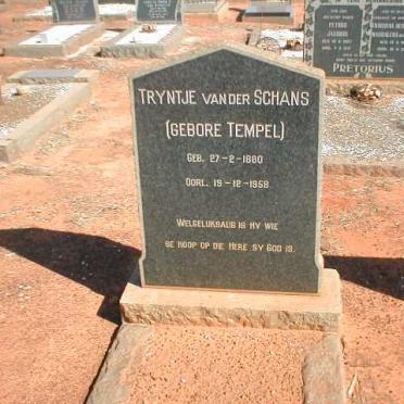 SCHANS Tryntje, van der nee TEMPEL 1880-1958
