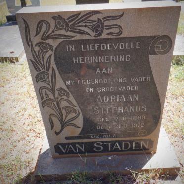 STADEN Adriaan Stephanus, van 1899-1972