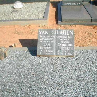 STADEN Jan Hendrik, van 1918-1972 &amp; Catharina Elizabeth 1916-2002