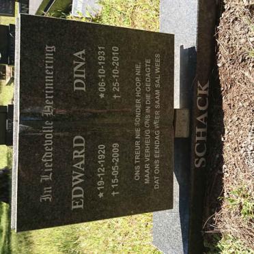 SCHACK Edward 1920-2009 &amp; Dina 1931-2010