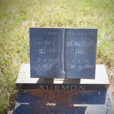 SURMON Henry William 1903-1979 &amp; Beatrice Ethel 1911-2000