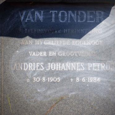 TONDER Andries Johannes Petrus, van 1905-1984