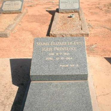 UYS Maria Elizabeth nee PRINSLOO 1921-1964